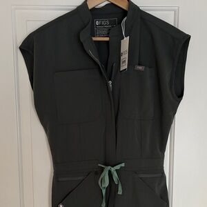 Figs Sleeveless Utility Jumpsuit in Olive